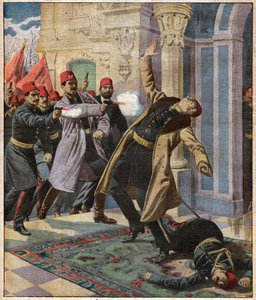 Osmannisk statskup: Enver Pasha og CUP invaderer det kejserlige palads og dræber minister Nazin Pasha, 9. februar 1913