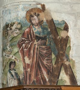 Sognekirke (Sognekirken Vor Frue). Interiør. Koret. Vægmaling. af . .