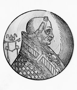 Portræt af Boniface II (død 532), 55. pave i den katolske kirke fra 530, gravering af William Walcutt