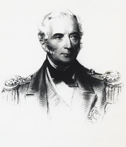 Portræt af Edward Hobart Seymour (1840-1929), admiral for den allierede flåde involveret i sammenstød med bokserne i Kina, tegning af Georg Carl Heinrich Dollmann