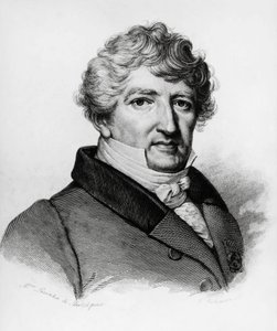 Portræt af Georges Leopold Chretien Frederic Dagobert Cuvier (1769-1832), fransk biolog, kobberstik af William Walcutt