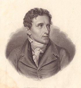 Portræt af den italienske billedhugger Antonio Canova (1757-1822), kobberstik af A Locatelli fra maleri af Giuseppe Bossi