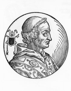 Portræt af Johannes 5. (635-686), den 82. pave af den katolske kirke fra 685, gravering