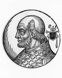 Portræt af Theodorus I (død 649), den 73. pave af den katolske kirke fra 642, gravering af William Walcutt