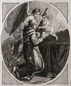 Sankt Antonius af Padova, begyndelsen af det 19. århundrede (gravering) af . .