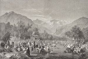 Schweiz Unspunnenfest (s/h-billede) af Frederick (attr. to) Barnard