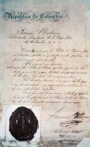 Den handling, hvorved Simon Bolivar erklærede byen San Miguel de Ibarra, hovedstad i den omkringliggende provins, på det tidspunkt en del af Greater Colombia (i dag Ecuador), 2. november