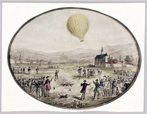 Den første offentlige ballonopstigning, 5. juni 1783 af Frederick (attr. to) Barnard