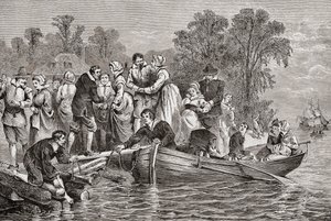 Tobacco Wives eller Tobacco Brides ankommer til Jamestown, Virginia, USA af . .