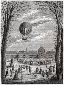 Fyld ballonen. Ballonflyvning. af Frederick (attr. to) Barnard