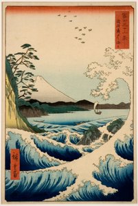 Havet ved Satta, Suruga-provinsen, fra serien 36-visninger af Fuji-bjerget