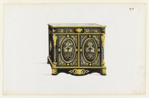 Design til et kabinet i Boulle -stil af Pagny