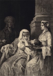 Herodias og Johannes Døberens Hoved af after Albert Robida
