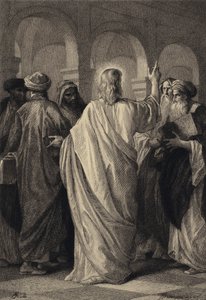 Jesus taler med lægerne af after Albert Robida