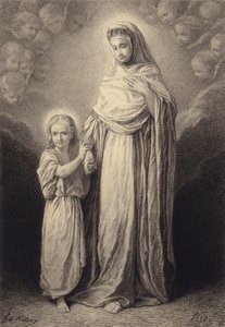Jesusbarnet og hans moder af after Albert Robida