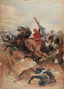 Løjtnanterne Melville og Coghill Saving the Colours, Zulu-krigen i 1879, 1881 (chromolitho)