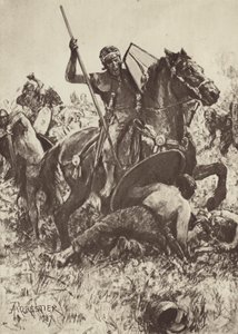 Auxiliary Cavalry angriber tyske stammefolk af after Amedee Forestier