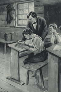 Abraham Lincoln lærer at skrive