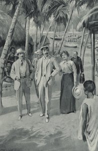 Robert Louis Stevenson og hans venner ankommer til Samoa