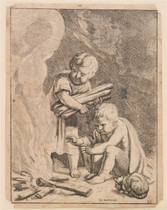 Til børn, der laver ild af after Cornelis Holsteyn