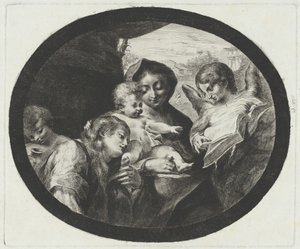 Jomfruen og barnet med engle af after Correggio Vivant Denon