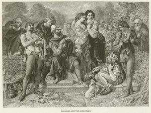 Orlando og wrestleren af after Daniel Maclise