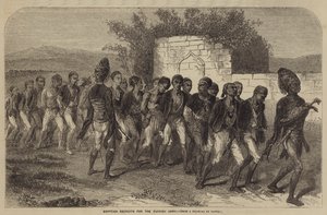 Egyptiske rekrutter til den tyrkiske hær af after Denis Auguste Marie Raffet