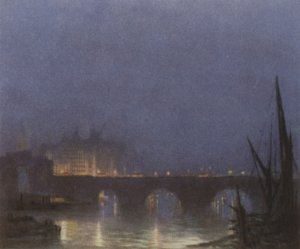 En nocturne af London Bridge