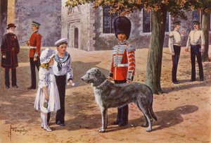 The Pet Wolfhound fra de irske vagter ved Tower of London