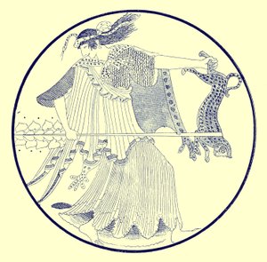 Maenad, illustration fra græske vasemalerier af J. E. Harrison og D. S. MacColl, udgivet 1894 (digitalt forbedret billede) af after English School