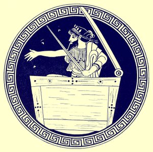 Thomas i brystet, illustration fra græske vasemalerier af J. E. Harrison og D. S. MacColl, udgivet 1894 (digitalt forbedret billede) af after English School