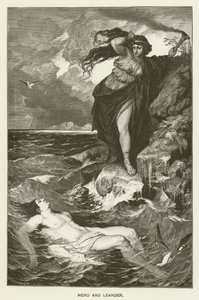 Hero og Leander af after Ferdinand Keller