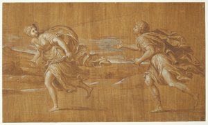 Apollo forfølger Daphne af after Francesco Albani