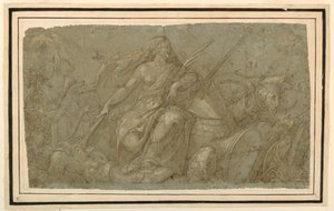 Fredsbrændende attributter for krig af after Francesco Salviati