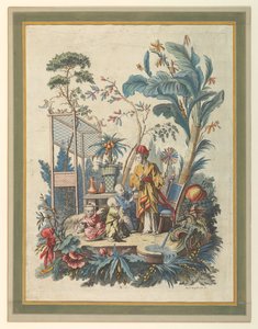 Plade 7 af et sæt kinesiske genrescener af after Francois Boucher