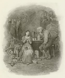 Caleb Plummer og hans blinde datter af after Frederick Barnard