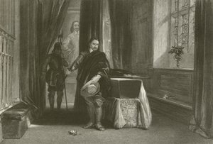 Cromwell så liget af Charles I, en skygge bevægede sig hen over hans pande af after George Cattermole