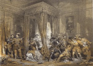 Queen Marys Bed-Chamber, Holyrood (chromolitho)