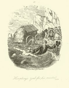 Illustration til Humphry Clinker af Tobias Smollett af after George Cruikshank