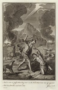 Kain dræber Abel af after Gerard Hoet