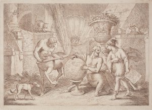 Chiron underviser i geografi til Achilles af after Giovanni Benedetto Castiglione Gaetano Zompini