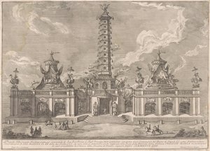 Seconda Macchina for Kina fra 1758: Porcelænstårnet i Nanjing af after Giuseppe Palazzi attritbuted to Giuseppe Pozzi after Paolo Posi