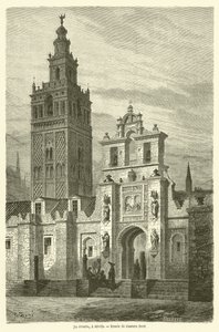 La Giralda, en Sevilla af Gustave after Dore