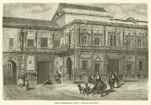 Palais de lAy Ayuntamiento, et Sevilla af Gustave after Dore