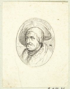 Fantasi Portræt af gammel mand med hat af after Hendrick Goltzius