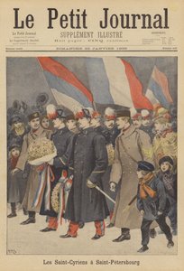 Franske hærofficerkadetter fra Saint-Cyr militærakademiet besøger St. Petersborg