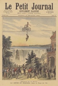 Genskabelse af Niagara Falls i en forestilling af Le Pays fOr i Theatre de la Gaite
