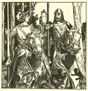 Sir Percival og Sir Lamorack rider sammen