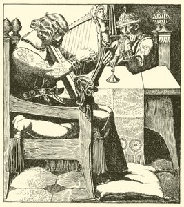 Sir Tristram taler foran kong Mark af after Howard Pyle