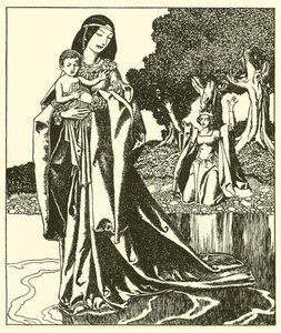 Lady Nymue bortfører Launcelot i søen